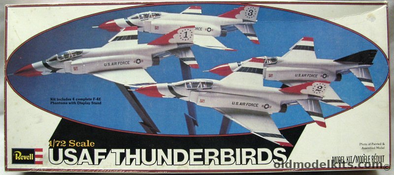 Revell 1/72 F-4E Phantom USAF Thunderbirds - Four F-4 Kits with Special Stand, H195 plastic model kit